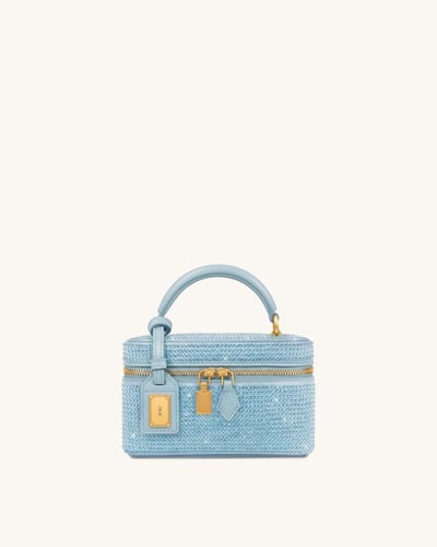 حقيبة كليو ذات المقبض العلوي بتصميم صندوقي منسوج -...