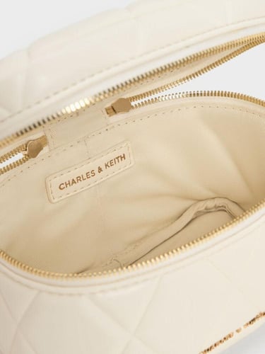 حقيبة أروين المبطنة ذات المقبض العلوي - كريمي