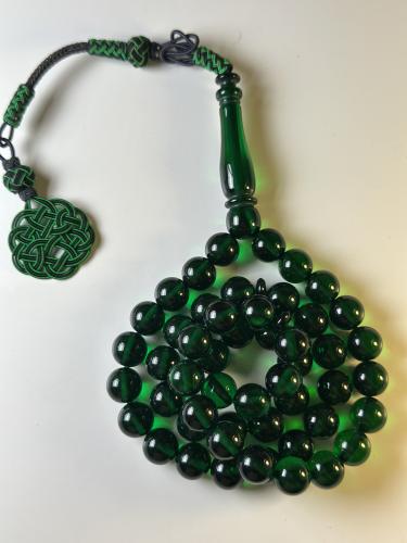 مسباح بكلايت فضة طرابزونية - اخضر شفاف