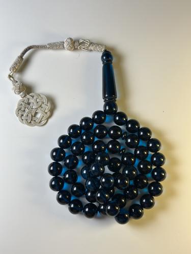 مسباح بكلايت شبيه فضة طرابزونية - بحري غامق