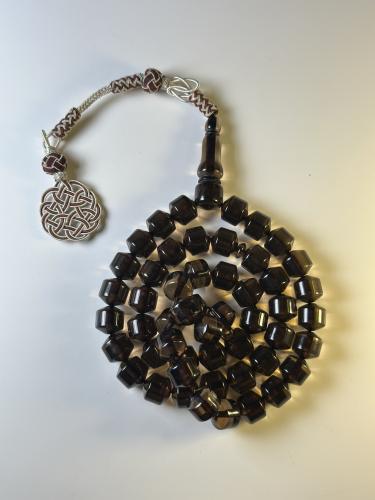 مسباح بكلايت فضة طرابزونية - اسود شفاف