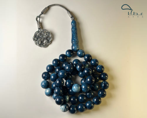 مسابيح بكلايت فضة طرابزونية - ازرق رخامي فاتح