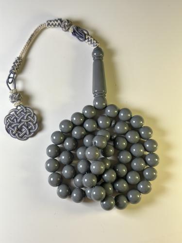 مسباح بكلايت شبيه فضة طرابزونية - اسمنتي غامق