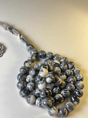 مسباح بكلايت شبيه فضة طرابزونية - رمادي رخامي