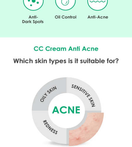 Cathy Doll- كريم سي سي مضاد لحب الشباب بعامل حماية...