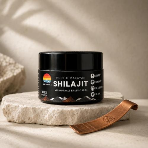 Raw Power X Shilajit | شيلاجيت الهيمالايا النقي 100% – دعم الطاقة والحيوية - 20 جرام
