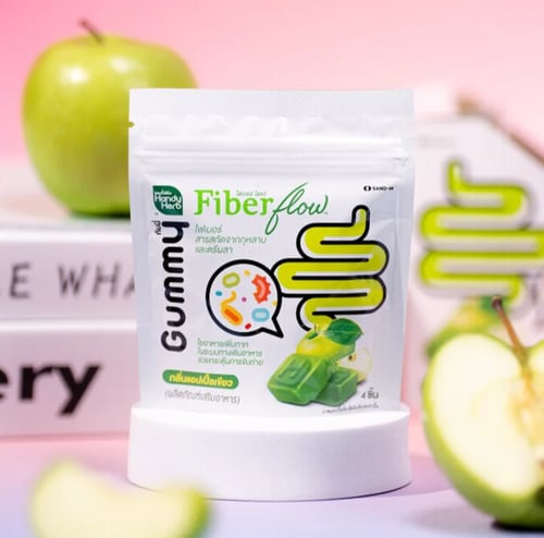 حلاوة جيلي غني بالألياف، بنكهة التفاح الأخضر