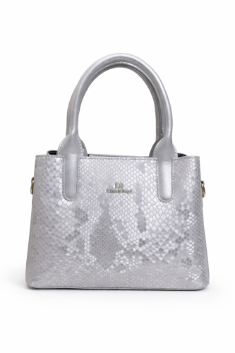 Silver leather bag