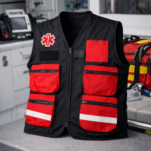 Emergency vest with back strap
