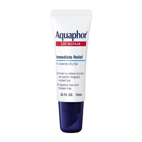 Lip balm treatment Aquafor tube 10 ml white and blue long-lasting moisturizer