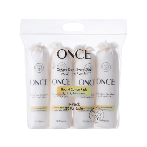 Round cotton swabs ONCE - set of 4 pieces with resealable strap 90 swabs