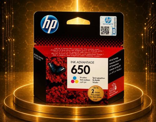 حبر HP 650 أصلي ثلاثي الألوان لطابعات HP DeskJet 2...
