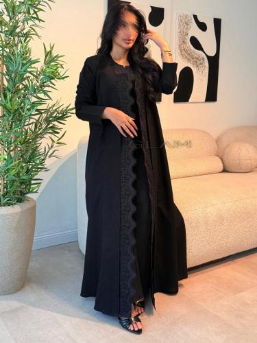 Cotton abaya with Juber embroidery