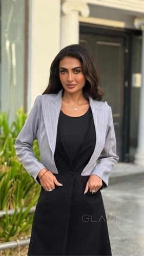 بليزر اسود مع رمادي