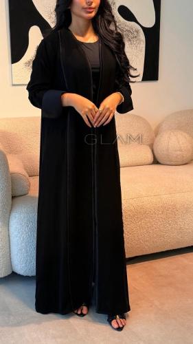 Abaya crepe with satin insert
