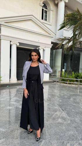 بليزر اسود مع رمادي