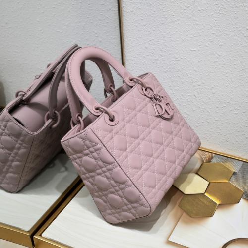 Dior Pink Cannage Leather Small My Lady Dior Tote