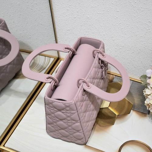 Dior Pink Cannage Leather Small My Lady Dior Tote