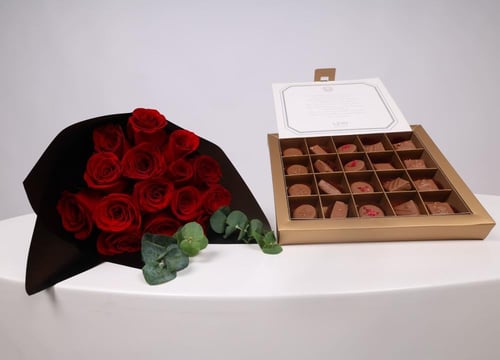 جوري أحمر مع شوكلت صغير من ليفو