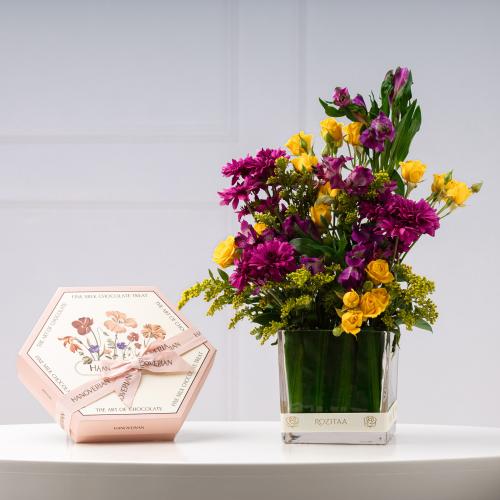 مزهرية شذى الربيع مع بيكان الكراميل المملح من هانو...