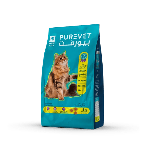 بيورفيت طعام جاف القطط البالغة Purevet Adult 3kg