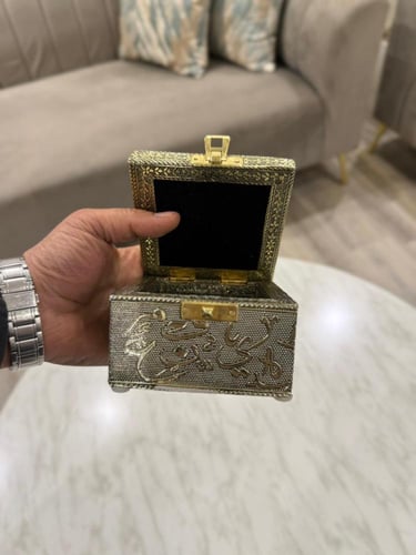 صندوق خشب هندي ملبس نحاس