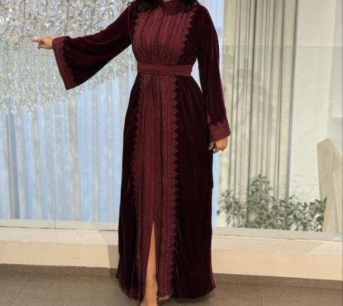 قفطان مخمل قطعتين