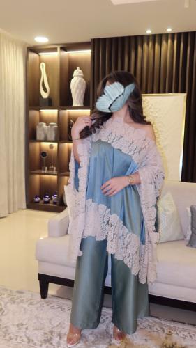 Blue silk set