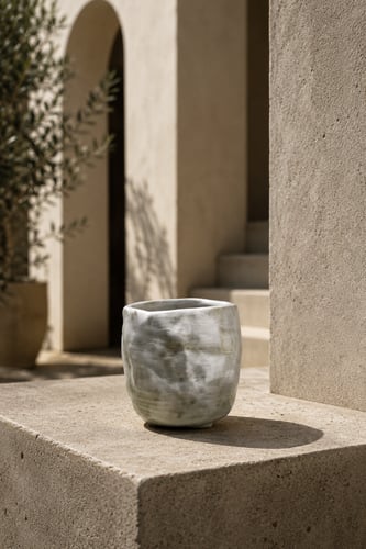 A handmade ceramic cup