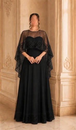 فستان سهرة اسود طويل