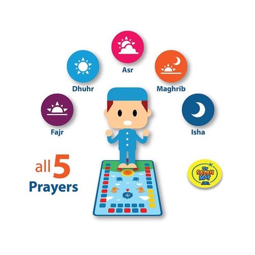 سجادة تعليم الصلوات الخمس والوضوء الالكترونية الصو...