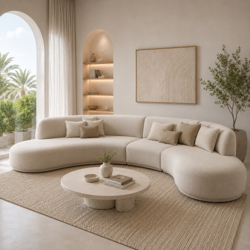 كنب زاويه دائري بتصميم عصري