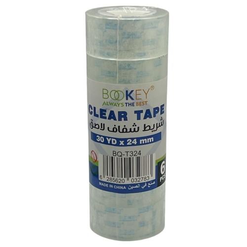 تيب شفاف 24 ملم * 30 ياردة BOOKEY BQ-T324