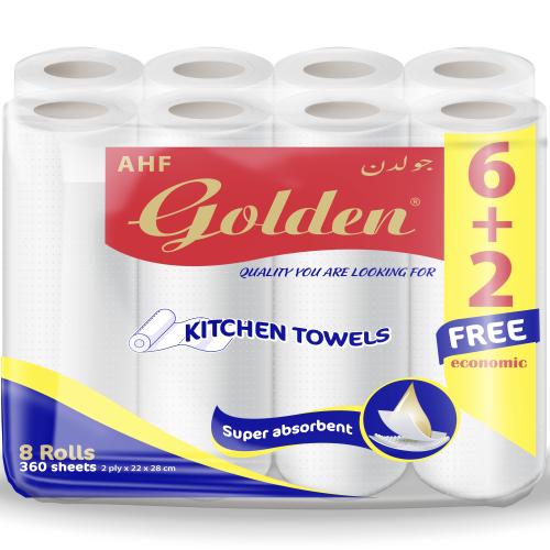 مناديل رول 6+2 رول جولدن golden