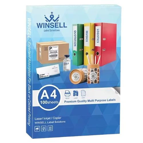 ورق ستيكر لاصق ابيض مطفي 100 ورقة WINSELL WS1001 A...