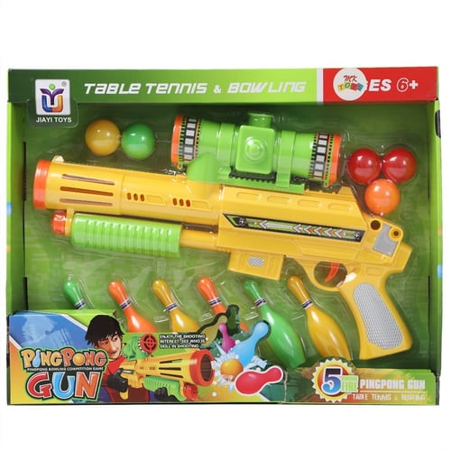 لعبة مسدس بطلقات 12 قطعة Ping Pong Gun