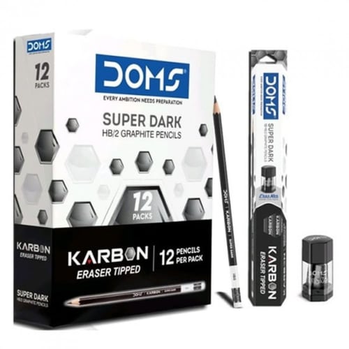 قلم رصاص 12 حبة مع براية DOMS 8492 HB2