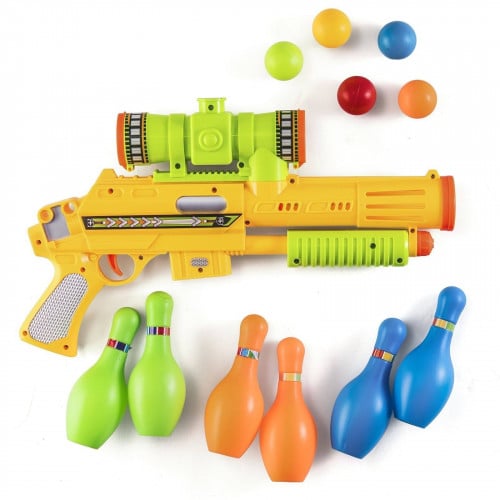 لعبة مسدس بطلقات 12 قطعة Ping Pong Gun