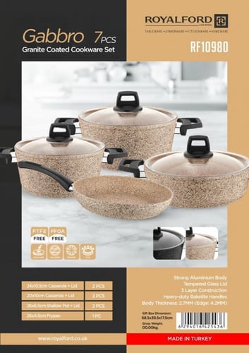 طقم قدور جرانيت 7 قطع ROYALFORD RF10980