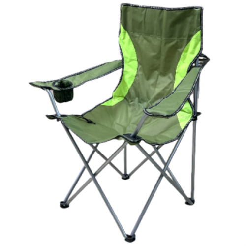 كرسي رحلات قابل للطي مع حامل كوب في الذراع