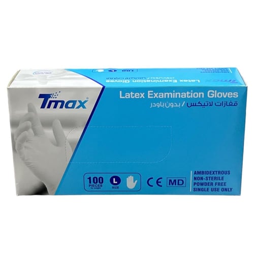 قفازات لاتيكس 100 قفاز مقاس Tmax L