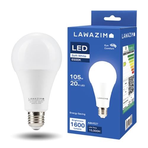 مصباح ليد أبيض 20 واط 6500 كلفن LAWAZIM K12080