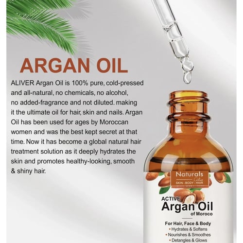ناتشورال زيت لنمو الشعر والحواجب والرموش بزيت الار...