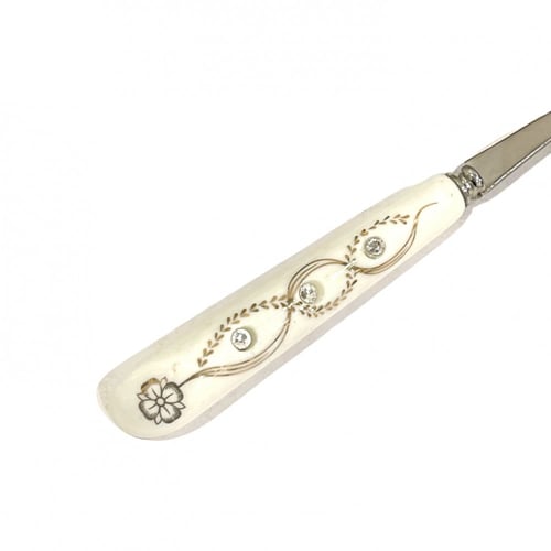 طقم ملاعق طعام كبيرة 5 حبات بنقش فضي HE5039