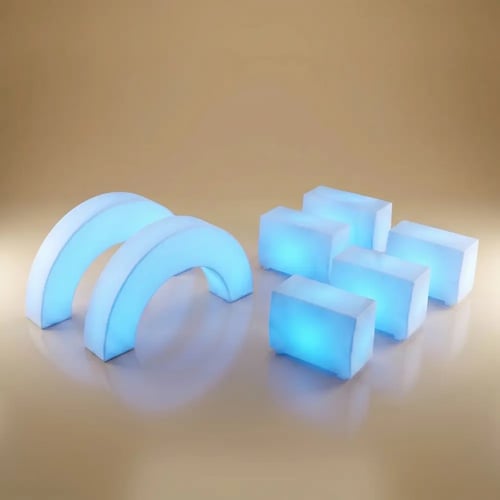 طقم 5 رصيف وسط + 2 قوس احمر إضاءة RGB