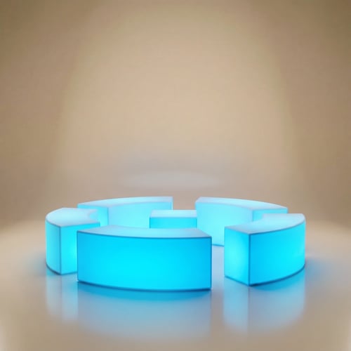 طقم كراسي مع طاولة مضيئ (6قطع) RGB