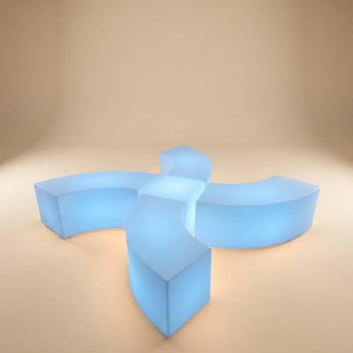 طقم كراسي مع طاولة مضيئ (5قطع) RGB