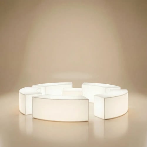 طقم كراسي مع طاولة مضيئ (6قطع) LED