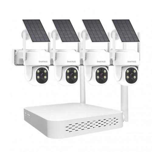 Wireless outdoor surveillance camera system, 4 pie...