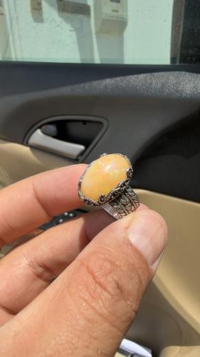 خاتم من الاوبال بصياغه سلك